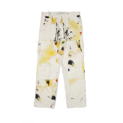 Shop Off-white Futura Abstract Carpenter Pants In White