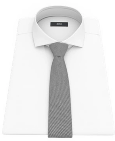 Shop Hugo Boss Boss Men's T-tie Patterned Tie In Grey