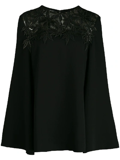 Shop Oscar De La Renta Bluse Mit Ausgestellten Ärmeln In Black