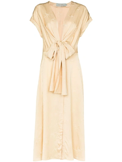 Shop Silvia Tcherassi Aperol Tie-waist Midi Dress In Neutrals