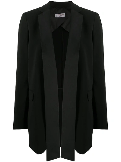 Shop Alberto Biani Contrast Lapel Blazer In Black