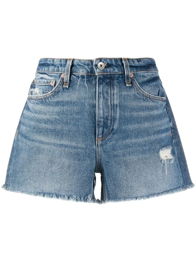 Shop Rag & Bone Mid-rise Denim Shorts In Blue