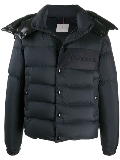 Shop Moncler Detachable-hood Padded Jacket In Blue