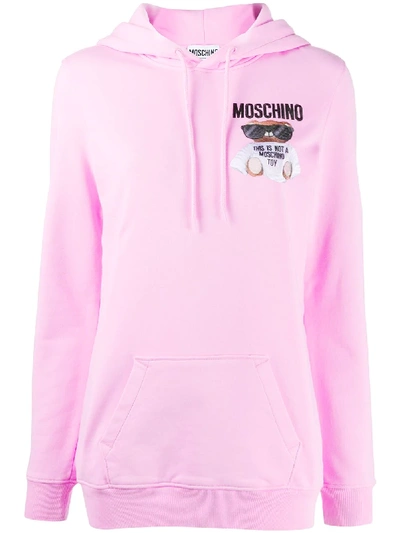 Shop Moschino Teddy Bear-print Hoodie In Pink