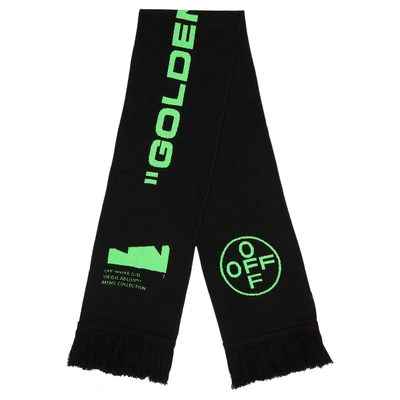 Pre-owned Off-white Arch Shapes Scarf Black/green