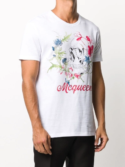 Shop Alexander Mcqueen Skull Printed T-shirt In White