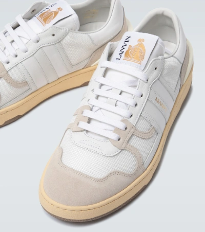 Shop Lanvin Clay Leather Low-top Sneakers In White