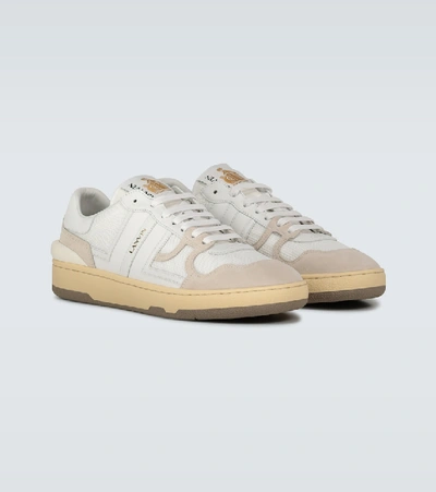 Shop Lanvin Clay Leather Low-top Sneakers In White