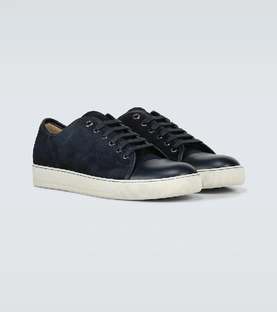 Shop Lanvin Dbb1 Suede Sneakers In 29 - Navy Blue