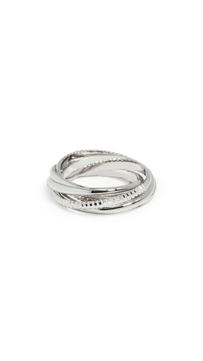 Shop Jules Smith Thin 5 In 1 Ring In Silver