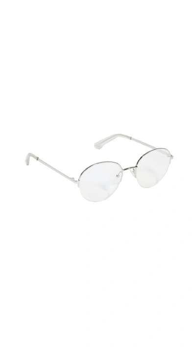 Shop The Book Club Frog And Toad Blue Light Glasses In Silver