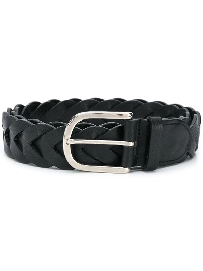 Shop Ami Alexandre Mattiussi Large Braided Belt In Black