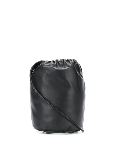 Shop Mm6 Maison Margiela Drawstring Bucket Bag In Black