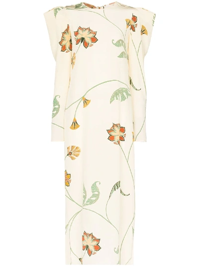 Shop Johanna Ortiz Floral-print Maxi Dress In Neutrals