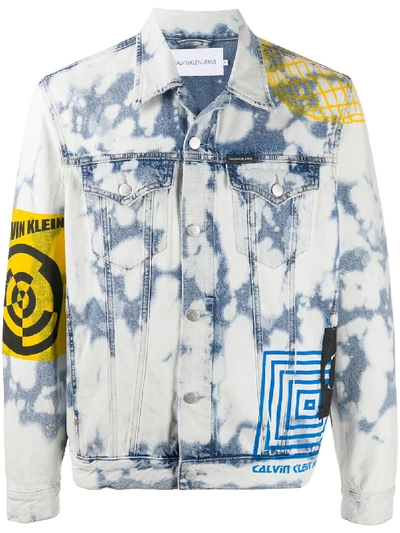 Shop Calvin Klein Jeans Est.1978 Tie-dye Denim Jacket In White