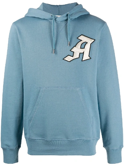 Shop Alexander Mcqueen Logo-patch Hoodie In Blue