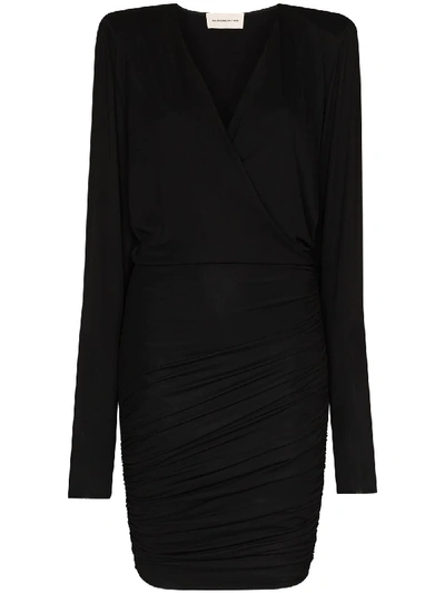 Shop Alexandre Vauthier Batwing Sleeve Bodycon Mini Dress In Black