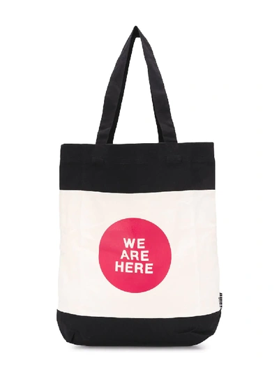 Shop Molo Slogan Print Tote Bag In White