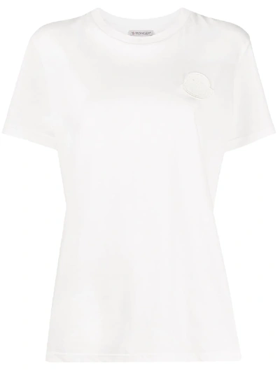 Shop Moncler Short-sleeve Cotton T-shirt In White