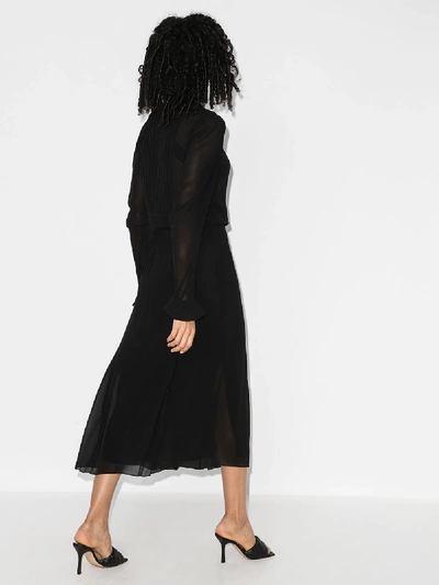 Shop Saint Laurent Silk Shirt Dress - Women's - Silk In Black