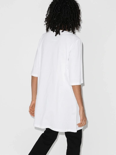 Shop Moschino White Couture Logo Cotton T-shirt Dress