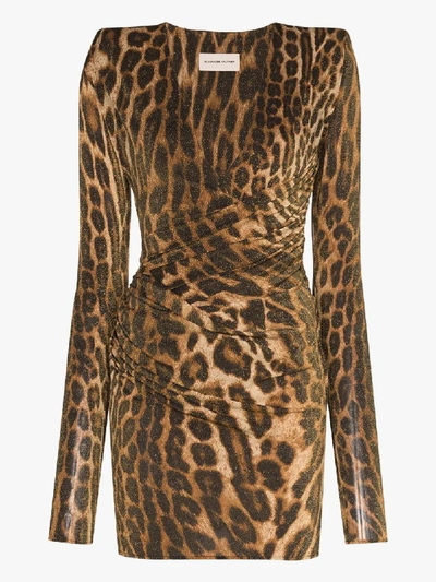 Shop Alexandre Vauthier Leopard Print Bodycon Mini Dress In Brown