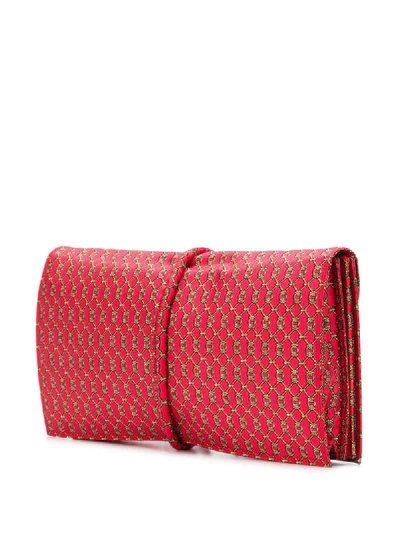 Pre-owned Hermes 1990s  Flap Silk Clutch In Red