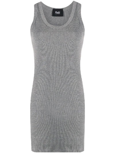 Shop Dolce & Gabbana Rib-knit Tank Top In Grey