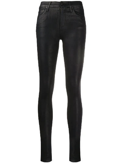 Shop Citizens Of Humanity Rocket Wax Coated Skinny Trousers In Black