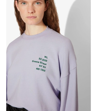 Shop Proenza Schouler White Label Address Logo Print Sweatshirt In Lavender/purple