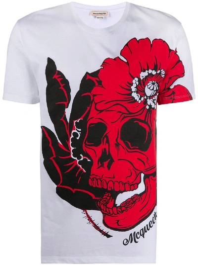 Shop Alexander Mcqueen Skull-print T-shirt In White