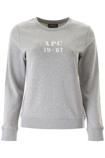 Shop Apc 19-87 Sweatshirt In Grey,white