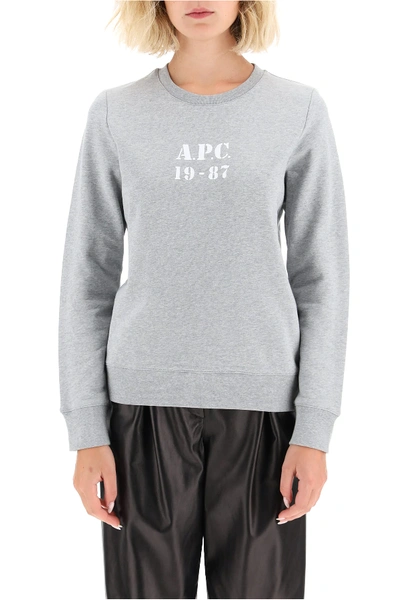 Shop Apc 19-87 Sweatshirt In Grey,white