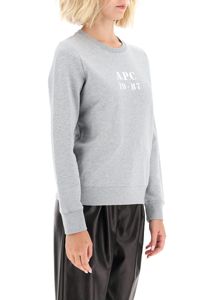 Shop Apc 19-87 Sweatshirt In Grey,white