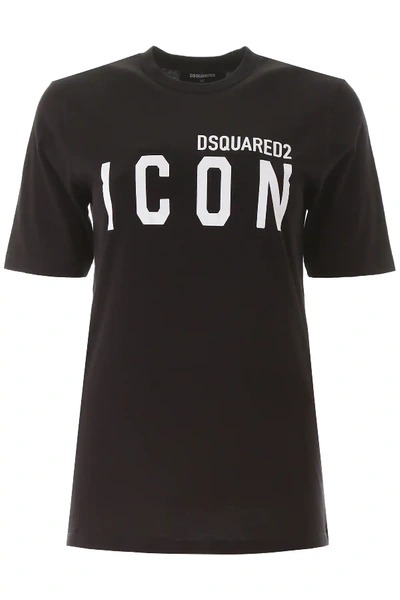 Shop Dsquared2 Icon Print T-shirt In Black,white