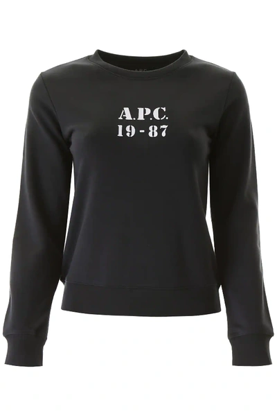 Shop Apc 19-87 Sweatshirt In Black/white
