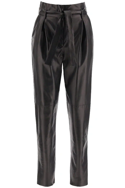 Shop Drome Leather Paperbag Pants In Black