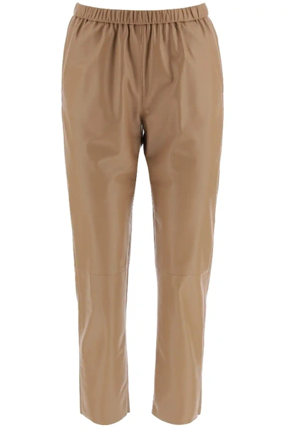 Shop Drome Leather Pants In Brown,beige