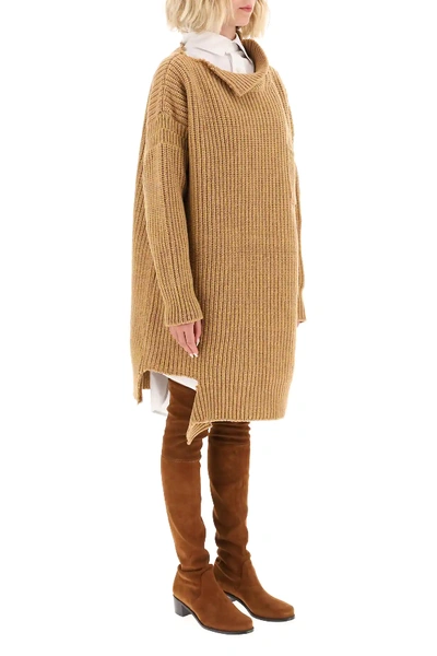 Shop Marni Oversized Sweater In Brown,beige