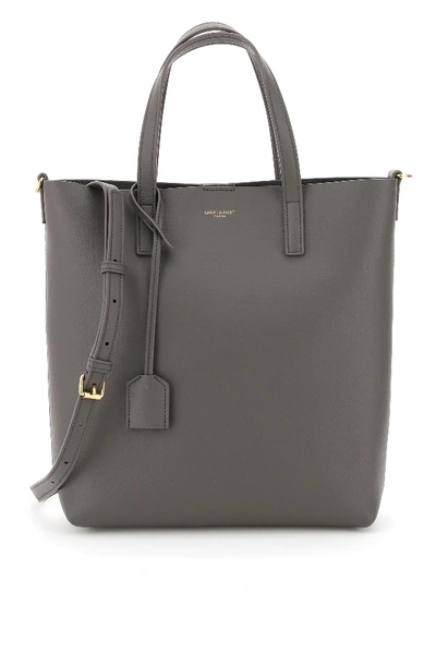 Shop Saint Laurent North/south Toy Shopping Bag In Grey