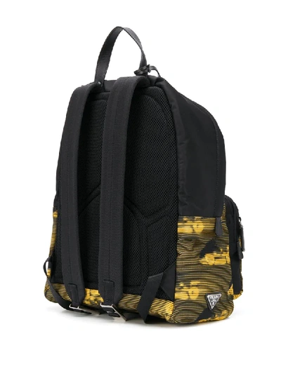 Prada Race Car-print Backpack In Black