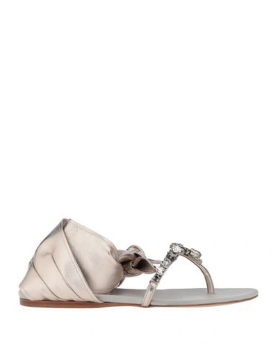 Shop Etro Toe Strap Sandals In Platinum