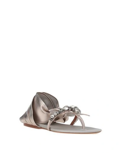 Shop Etro Toe Strap Sandals In Platinum