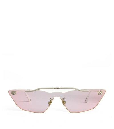 Shop Off-white Cat Eye Mask Sunglasses In White