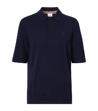 Shop Burberry Cashmere Monogram Polo Shirt