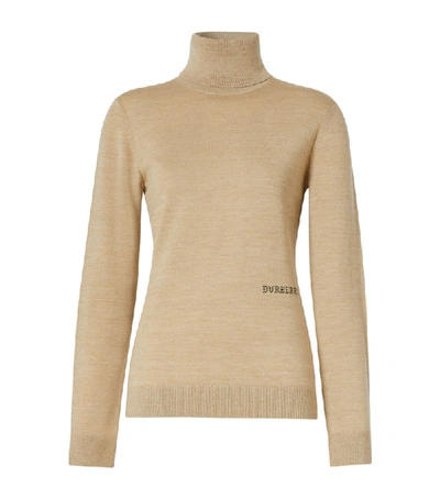 Shop Burberry Wool-silk Rollneck Sweater