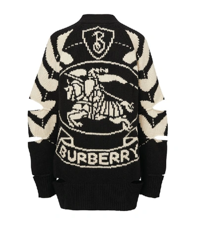Shop Burberry Intarsia Crest Cardigan