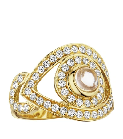 Shop Netali Nissim Yellow Gold And Diamond Eye Ring