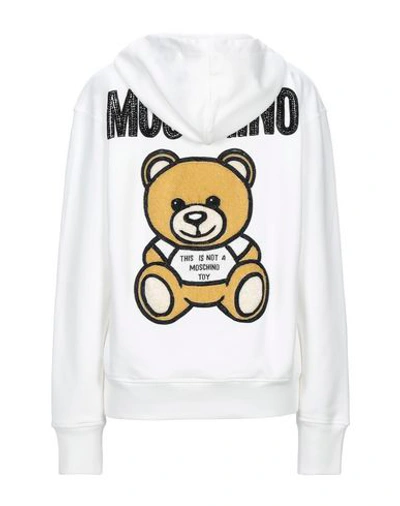 Shop Moschino Hooded Sweatshirt In White