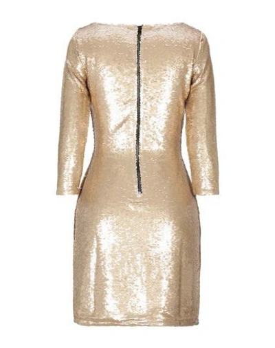 Shop Glamorous Woman Short Dress Gold Size 8 Polyester